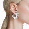 Ariana Grande X Swarovski Drop Earrings Crystal Pearl, Mixed Cuts, White, Rhodium Plated Ariana Grande X Swarovski Drop Earrings Crystal Pearl, Mixed Cuts, White, Rhodium Plated