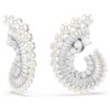 Ariana Grande X Swarovski Drop Earrings Crystal Pearl, Mixed Cuts, White, Rhodium Plated Ariana Grande X Swarovski Drop Earrings Crystal Pearl, Mixed Cuts, White, Rhodium Plated