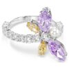 Ariana Grande X Swarovski Motif Ring Mixed Cuts, Dragonfly, Multicolored, Rhodium Plated