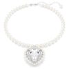 Ariana Grande X Swarovski Necklace Crystal Pearl, Heart Cut, Heart, White, Rhodium Plated Ariana Grande X Swarovski Necklace Crystal Pearl, Heart Cut, Heart, White, Rhodium Plated