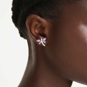 Ariana Grande X Swarovski Stud Earrings Mixed Cuts, Dragonfly, Multicolored, Rhodium Plated