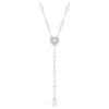 Ariana Grande X Swarovski Y Necklace Mixed Cuts, Crystal Pearl, Heart, White, Rhodium Plated Ariana Grande X Swarovski Y Necklace Mixed Cuts, Crystal Pearl, Heart, White, Rhodium Plated