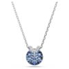 Bella V Pendant Round Cut, Blue, Rhodium Plated Bella V Pendant Round Cut, Blue, Rhodium Plated
