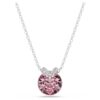 Bella V Pendant Round Cut, Pink, Rhodium Plated Bella V Pendant Round Cut, Pink, Rhodium Plated