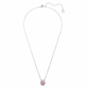 Bella V Pendant Round Cut, Pink, Rhodium Plated Bella V Pendant Round Cut, Pink, Rhodium Plated