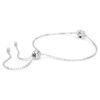Birthstone Bracelet Square Cut, April, White, Rhodium Plated