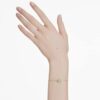 Birthstone Bracelet Square Cut, August, Green, Rhodium Plated