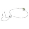 Birthstone Bracelet Square Cut, August, Green, Rhodium Plated