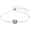 Birthstone Bracelet Square Cut, December, Blue, Rhodium Plated