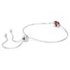 Birthstone Bracelet Square Cut, January, Red, Rhodium Plated