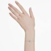 Birthstone Bracelet Square Cut, March, Blue, Rhodium Plated