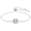 Birthstone Bracelet Square Cut, March, Blue, Rhodium Plated