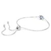 Birthstone Bracelet Square Cut, March, Blue, Rhodium Plated