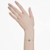 Birthstone Bracelet Square Cut, May, Green, Rhodium Plated
