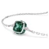 Birthstone Bracelet Square Cut, May, Green, Rhodium Plated