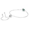 Birthstone Bracelet Square Cut, May, Green, Rhodium Plated