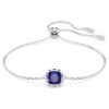 Birthstone Bracelet Square Cut, September, Blue, Rhodium Plated Birthstone Bracelet Square Cut, September, Blue, Rhodium Plated