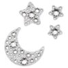 Body Jewel Set (4), Moon and Star, White
