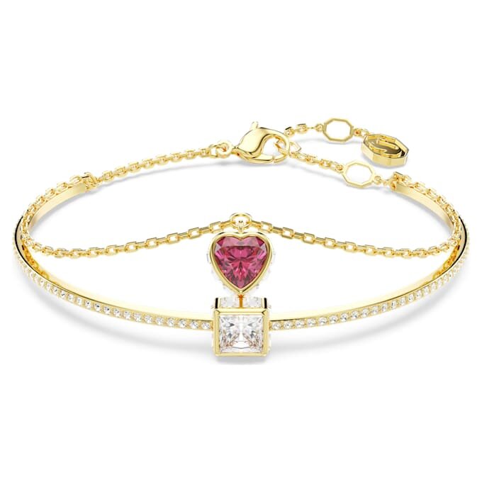 Chroma Bangle Heart, Red, Gold-Tone Plated Chroma Bangle Heart, Red, Gold-Tone Plated