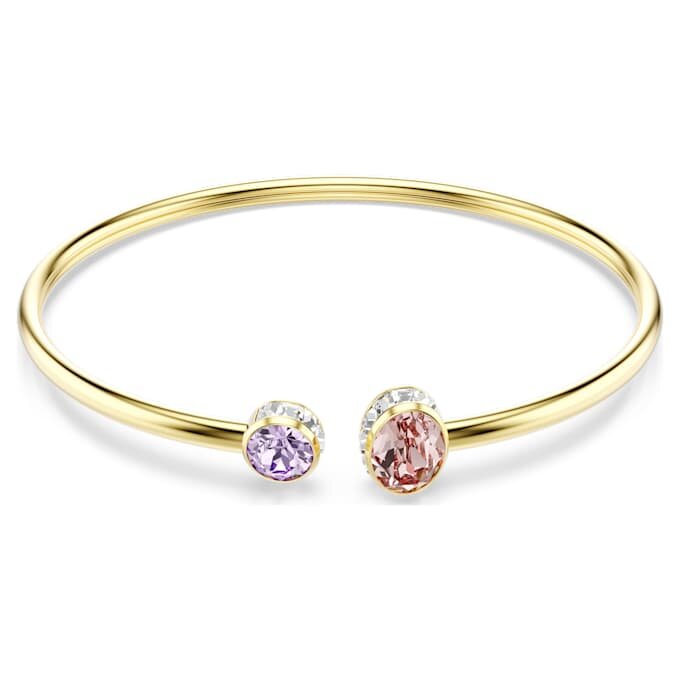 Chroma Bangle Mixed Cuts, Multicolored, Gold-Tone Plated Chroma Bangle Mixed Cuts, Multicolored, Gold-Tone Plated