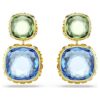 Chroma Drop Earrings Cushion Cut, Multicolored, Gold-Tone Plated