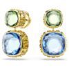 Chroma Drop Earrings Cushion Cut, Multicolored, Gold-Tone Plated