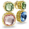 Chroma Drop Earrings Cushion Cut, Multicolored, Gold-Tone Plated