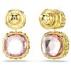 Chroma Drop Earrings Cushion Cut, Multicolored, Gold-Tone Plated