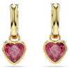 Chroma Drop Earrings Heart, Red, Gold-Tone Plated