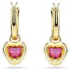 Chroma Drop Earrings Heart, Red, Gold-Tone Plated