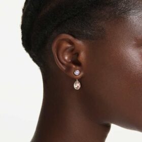 Chroma Drop Earrings Mixed Cuts, Multicolored, Gold-Tone Plated
