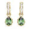Chroma Drop Earrings Pear Cut, Green, Gold-Tone Plated