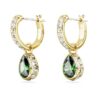 Chroma Drop Earrings Pear Cut, Green, Gold-Tone Plated