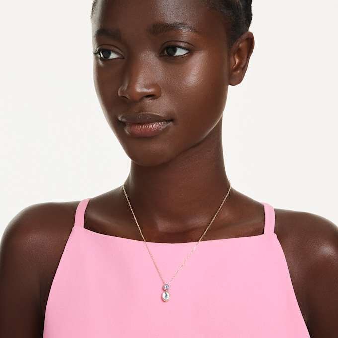 Chroma Pendant Mixed Cuts, Multicolored, Gold-Tone Plated Chroma Pendant Mixed Cuts, Multicolored, Gold-Tone Plated