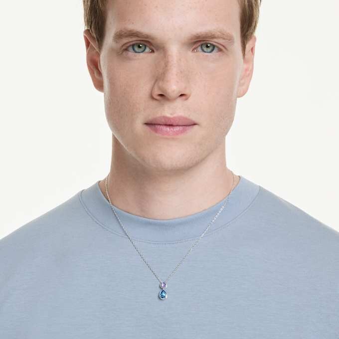 Chroma Pendant Mixed Cuts, Multicolored, Rhodium Plated Chroma Pendant Mixed Cuts, Multicolored, Rhodium Plated