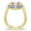 Chroma Ring Cushion Cut, Multicolored, Gold-Tone Plated Chroma Ring Cushion Cut, Multicolored, Gold-Tone Plated