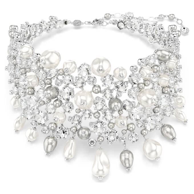 Constella Choker Crystal Pearl, Round Cut, White, Rhodium Plated Constella Choker Crystal Pearl, Round Cut, White, Rhodium Plated