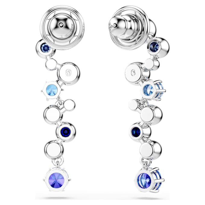 Constella Drop Earrings Mixed Cuts, Blue, Rhodium Plated Constella Drop Earrings Mixed Cuts, Blue, Rhodium Plated