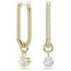 Constella Drop Earrings Round Cut, White, Gold-Tone Plated Constella Drop Earrings Round Cut, White, Gold-Tone Plated