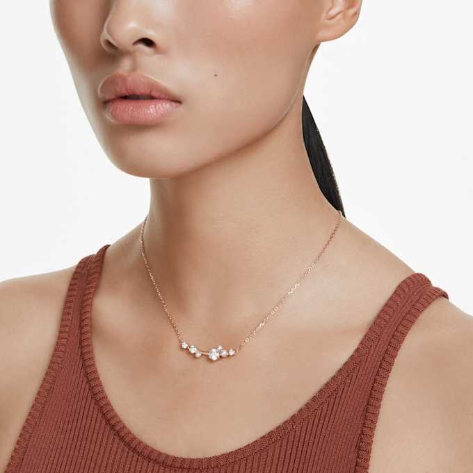 Constella Necklace Crystal Pearl, Round Cuts, White, Rose Gold-Tone Plated Constella Necklace Crystal Pearl, Round Cuts, White, Rose Gold-Tone Plated