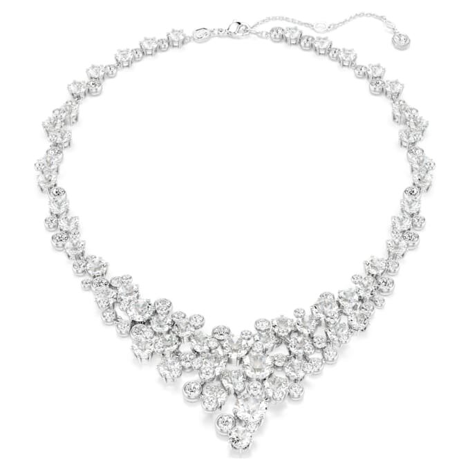 Constella Necklace Mixed Cuts, Clasp, White, Rhodium Plated Constella Necklace Mixed Cuts, Clasp, White, Rhodium Plated