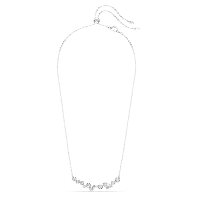 Constella Necklace Mixed Cuts, White, Rhodium Plated Constella Necklace Mixed Cuts, White, Rhodium Plated