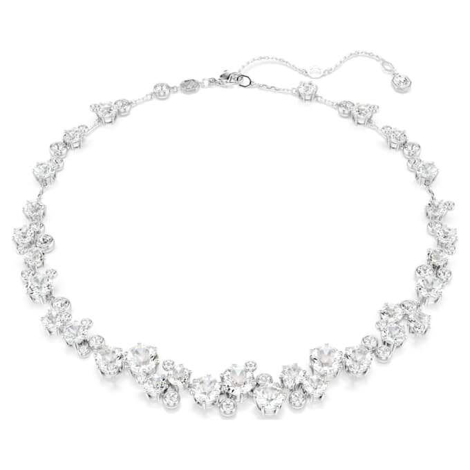 Constella Necklace Round Cut, White, Rhodium Plated Constella Necklace Round Cut, White, Rhodium Plated