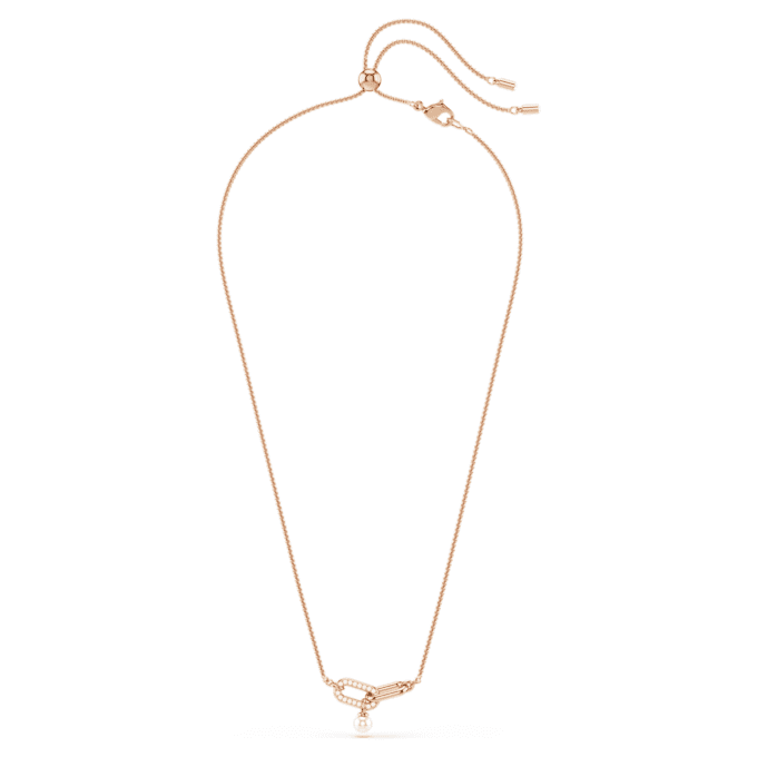 Constella Pendant Crystal Pearl, Round Cut, White, Rose Gold-Tone Plated Constella Pendant Crystal Pearl, Round Cut, White, Rose Gold-Tone Plated