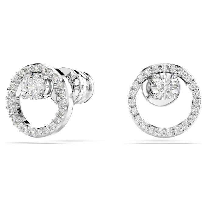 Constella Stud Earrings Round Cut, White, Rhodium Plated Constella Stud Earrings Round Cut, White, Rhodium Plated