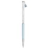 Crystalline Ballpoint Pen Teddy, Blue, Blue Lacquered, Chrome Plated
