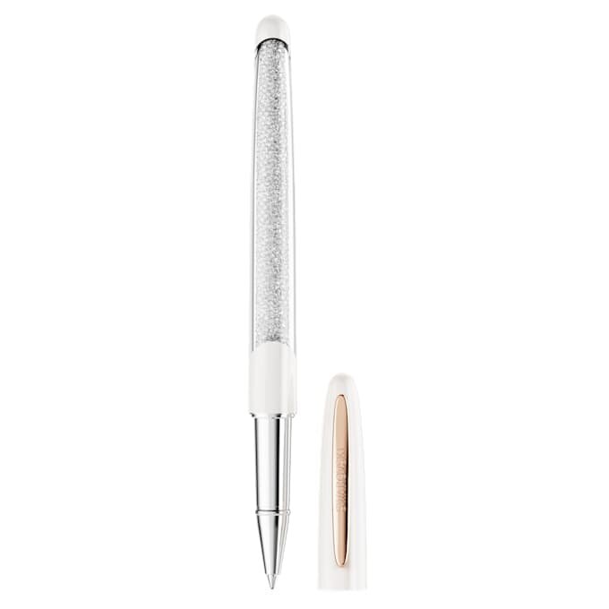 Crystalline Rollerball Pen White, Rose Gold-Tone Plated Crystalline Rollerball Pen White, Rose Gold-Tone Plated