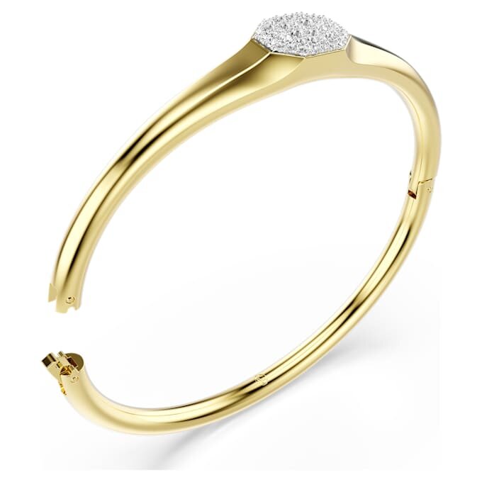 Dextera Bangle Round Cut, White, Gold-Tone Plated Dextera Bangle Round Cut, White, Gold-Tone Plated