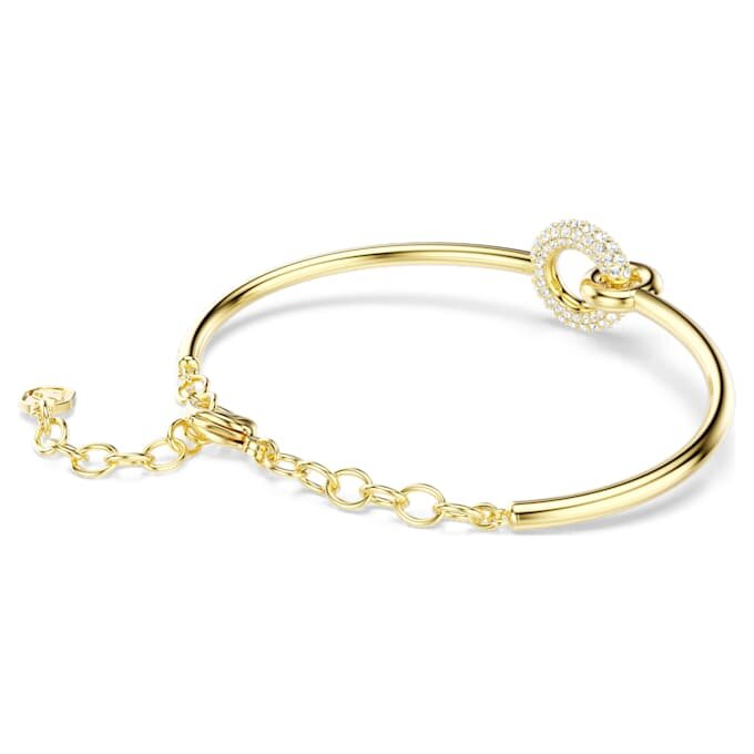Dextera Bangle Round Cut, White, Gold-Tone Plated Dextera Bangle Round Cut, White, Gold-Tone Plated