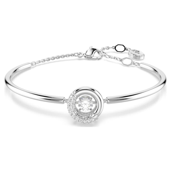 Dextera Bangle Round Cut, White, Rhodium Plated Dextera Bangle Round Cut, White, Rhodium Plated